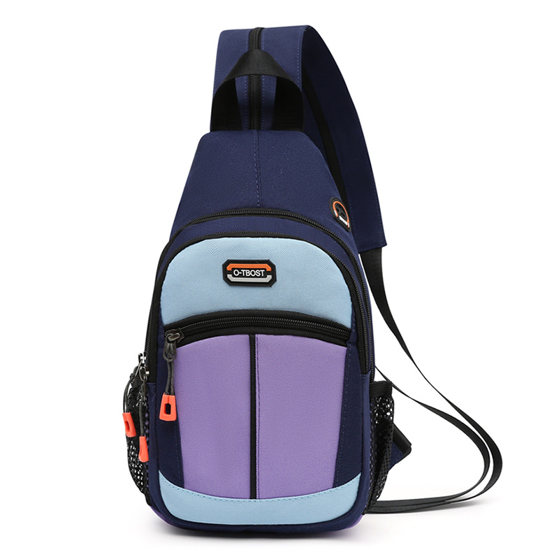 torba na klatkę piersiową dla kobiet mini plecak modna torba damska na wolnym powietrzu sportowe torby podróżne crossbody mały plecak: Głęboki niebieski
