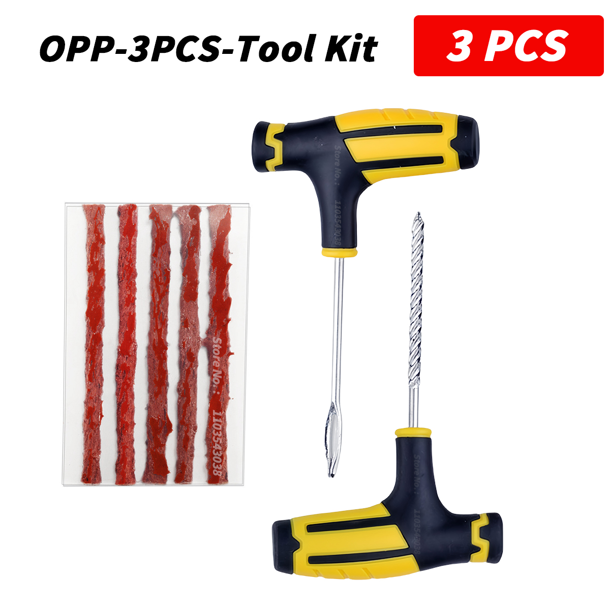 Auto Bandenreparatieset - Lekke Band Plug Gereedschap - Tubeless Bandenstrips - Motor & Fiets: Wit