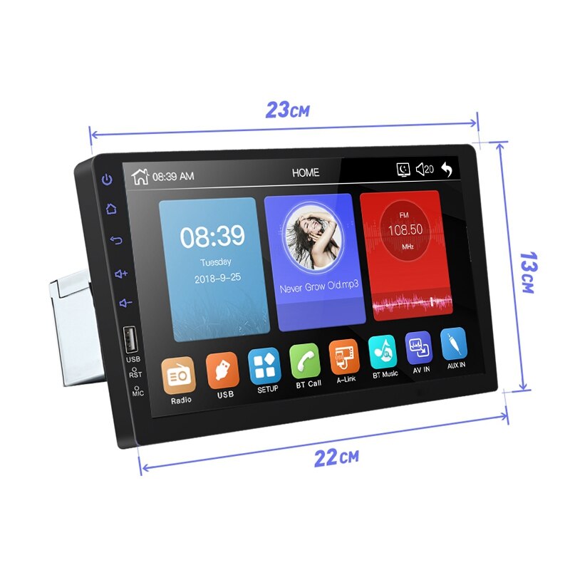 9Inch 1Din Car MP5 Player Press Sn FM Radio Bluetooth USB AUX Mirror Link