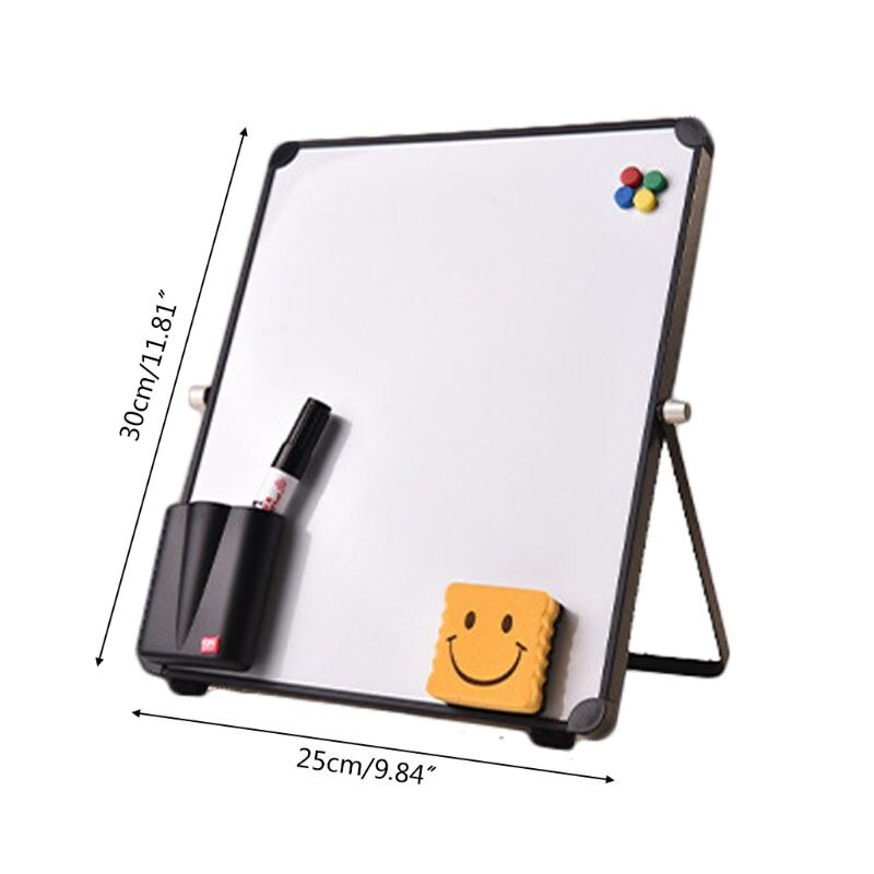 Sletbar magnetisk whiteboard desktop opslagstavle genanvendelig stativ mini staffeli med / uden klip til skolekontorbørn