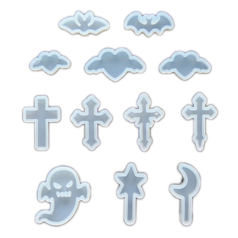 Vleermuis/engel hart/spook siliconen mal toverstaf kruis klei epoxyhars mal hanger mallen snoep chocolade cakevorm bakgereedschap