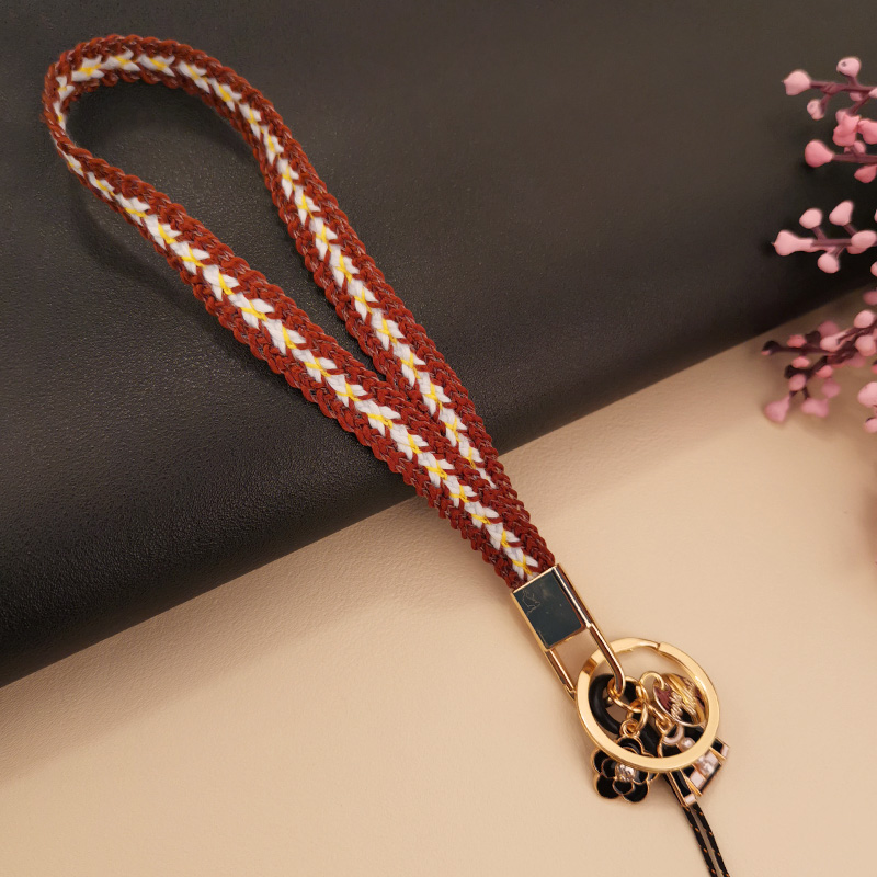 Telefoon Case Sleutelhanger Korte Polsband Mobiele Telefoon Korte Kleine Geur Gevlochten Lanyard Armband Hanger Anti-Verloren Lanyard: 01
