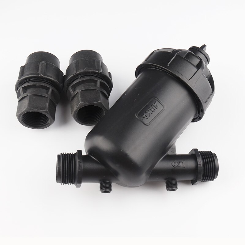 Farm-oriented Screen Filter Agricultural Irrigation 120 Mesh Micro Spray Filter with PVC PP Quick Connector 3/4 1 1.2 1.5 2": 1 / with black connector