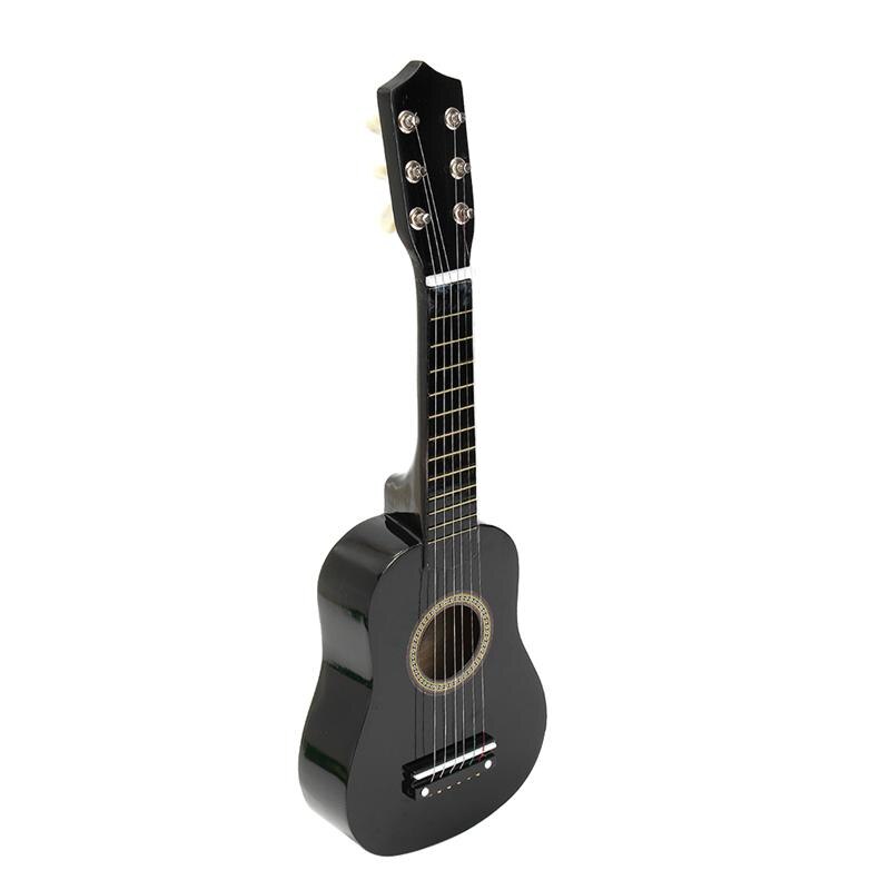 Portable 21 Inch Mini Ukulele Acoustic 6 Strings Ukulele Colorful Mini Guitar for Children Kids Beginners Home-Schooling: Black