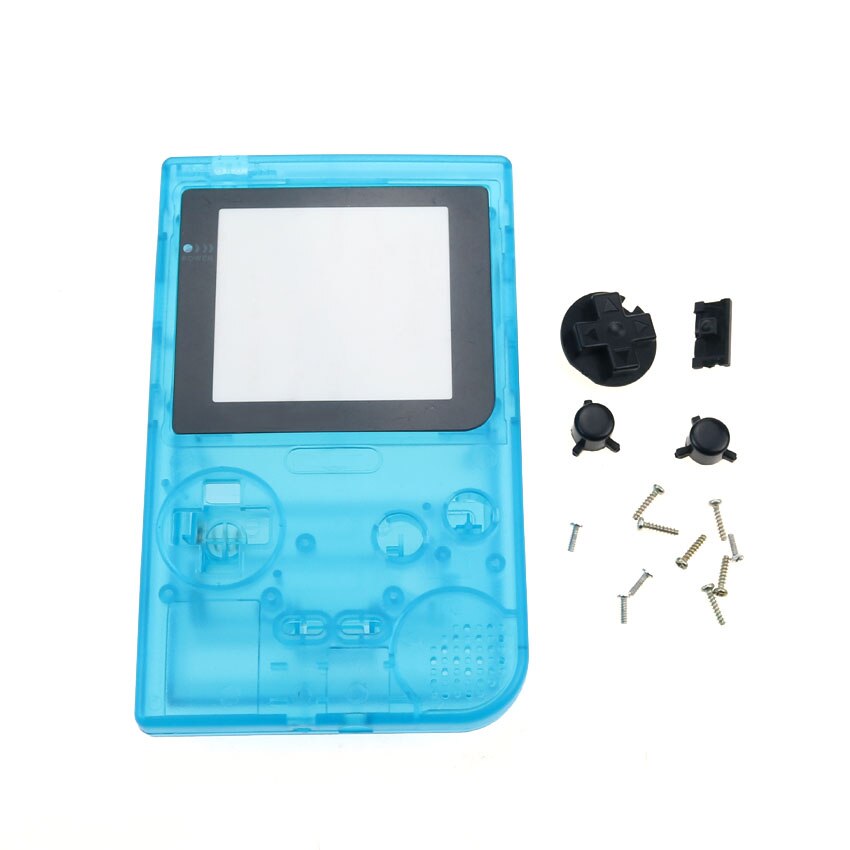 YuXi Full housing shell case cover replacement for Gameboy Pocket Game Console for GBP Clear shell Case with Buttons Kit: Clear Blue