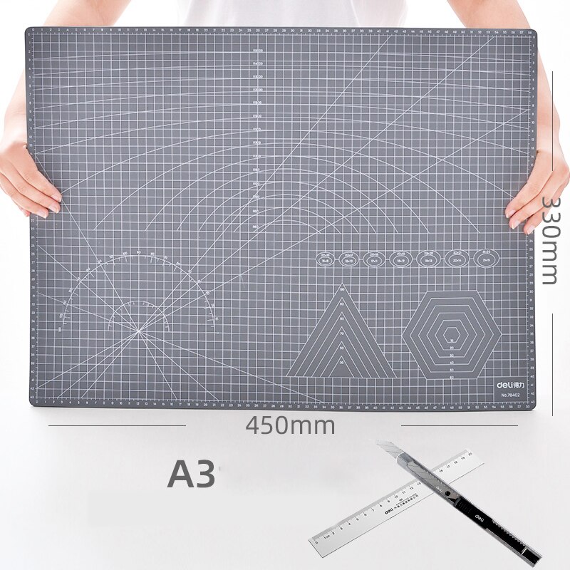 Cutting Pad A4 / A3 / A4 Cutting Board Can Be Repeated Engraving Pad Manual Painting Student Self-repairing Pvc Cutting Board: A3 Send 30cm ruler