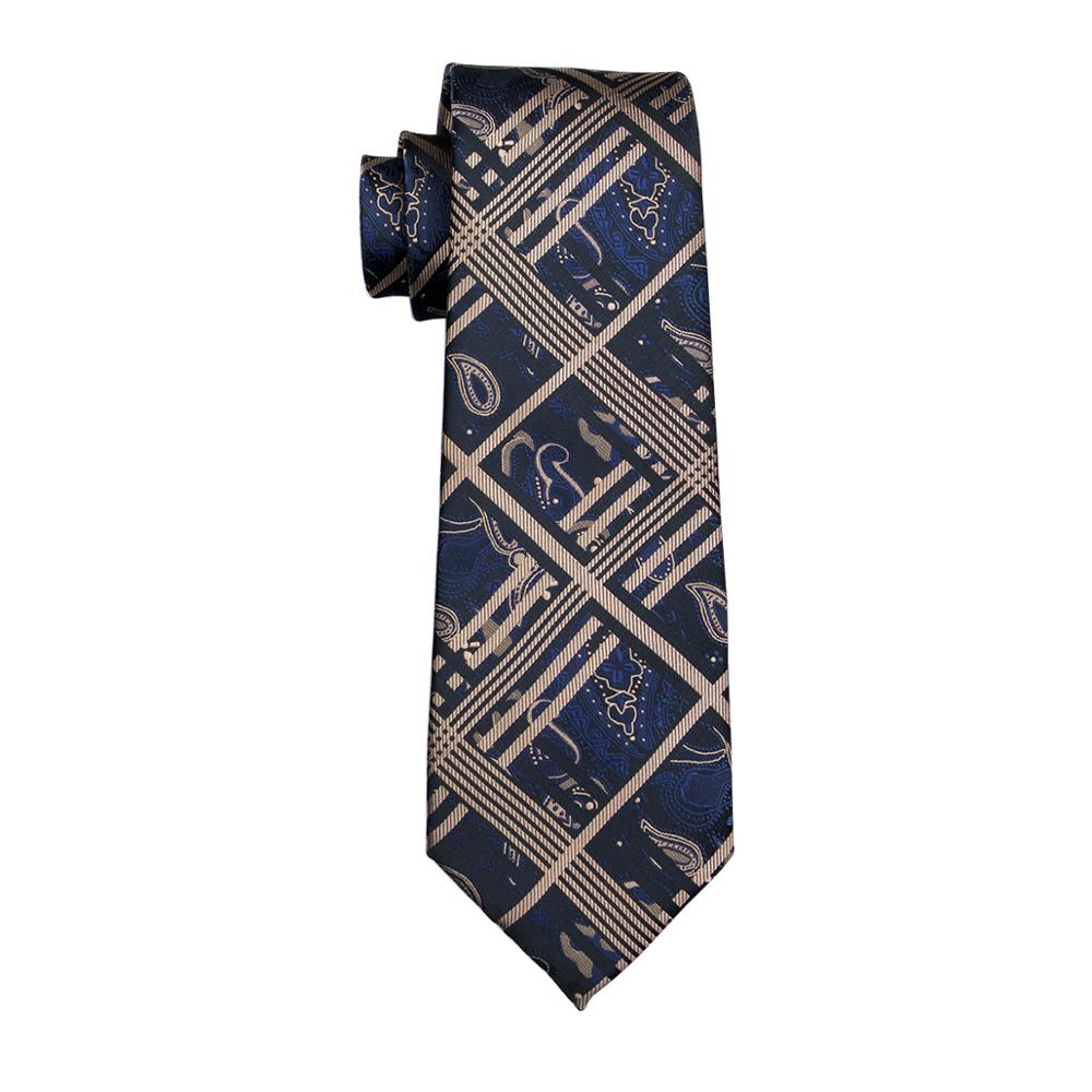 LS-1714 Barry.Wang Mens Tie Set Silk Gravata White Floral Necktie Hanky Cufflink For Wedding Business Party