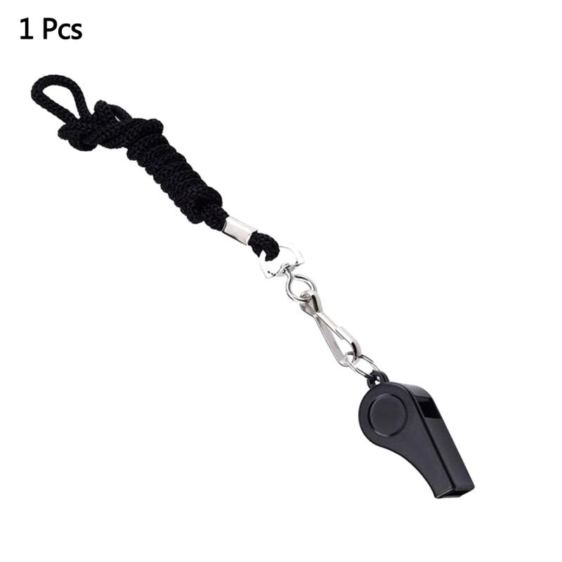 Sports Practical Football Soccer Referee Aluminum Alloy Whistle Lanyard Emergency Loud Sound Whistle