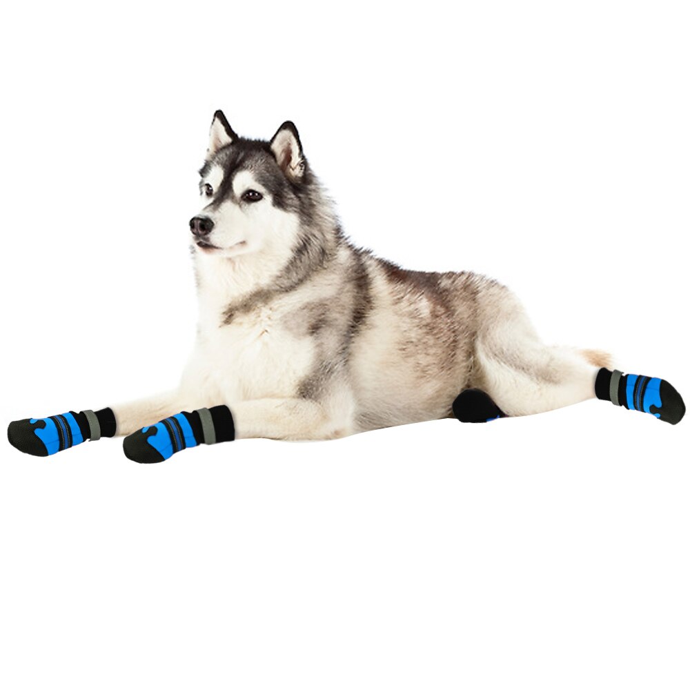 Varme hundesko sokker støvler reflekterende vintersko til hund perro skridsikker kæledyr sne regnstøvler mellemstore hunde bootie pitbull