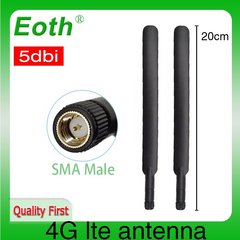 Eoth 1 2pcs 4G lte antenna 5dbi SMA Male Connector Plug antenne router external repeater wireless modem antene