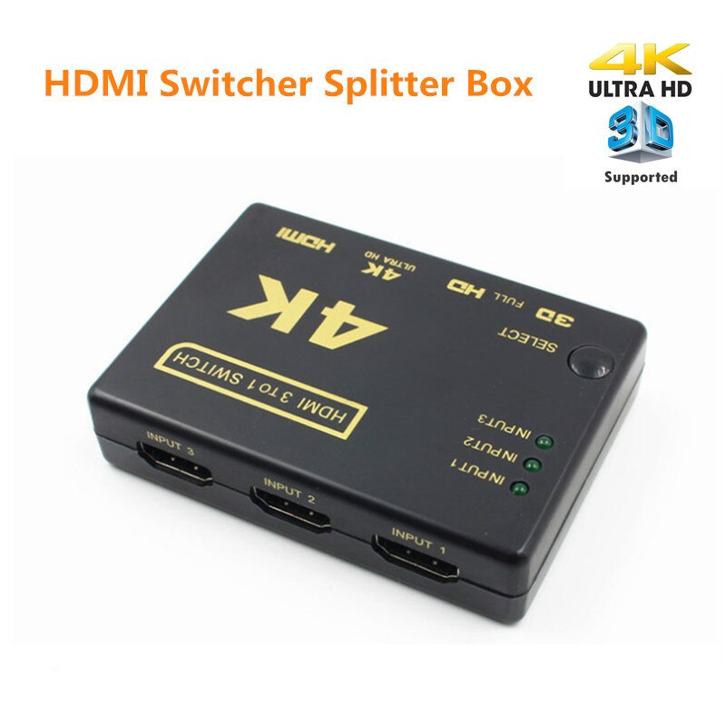 Mini Hdmi Versterker Switch, 3 Poorten 4K * 2K Switcher Splitter Box Ultra Hd Voor Dvd Hdtv Xbox PS3 PS4