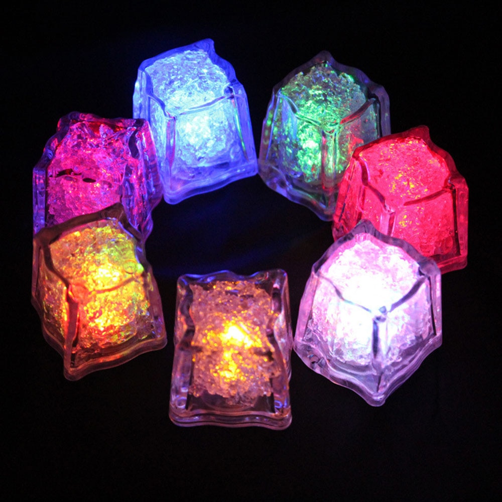12 Uds. Cubitos de hielo luminosos coloridos Sensor táctil luz de noche LED de agua sensoral luminosa luz de noche Barra de hielo fresco esencial