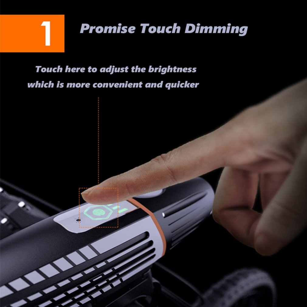 Bicycle Light Rainproof USB Rechargeable Electro-optic Smart LED Sensing 2200mAh Mountain Bike Front Lamp Headlight Flashlight