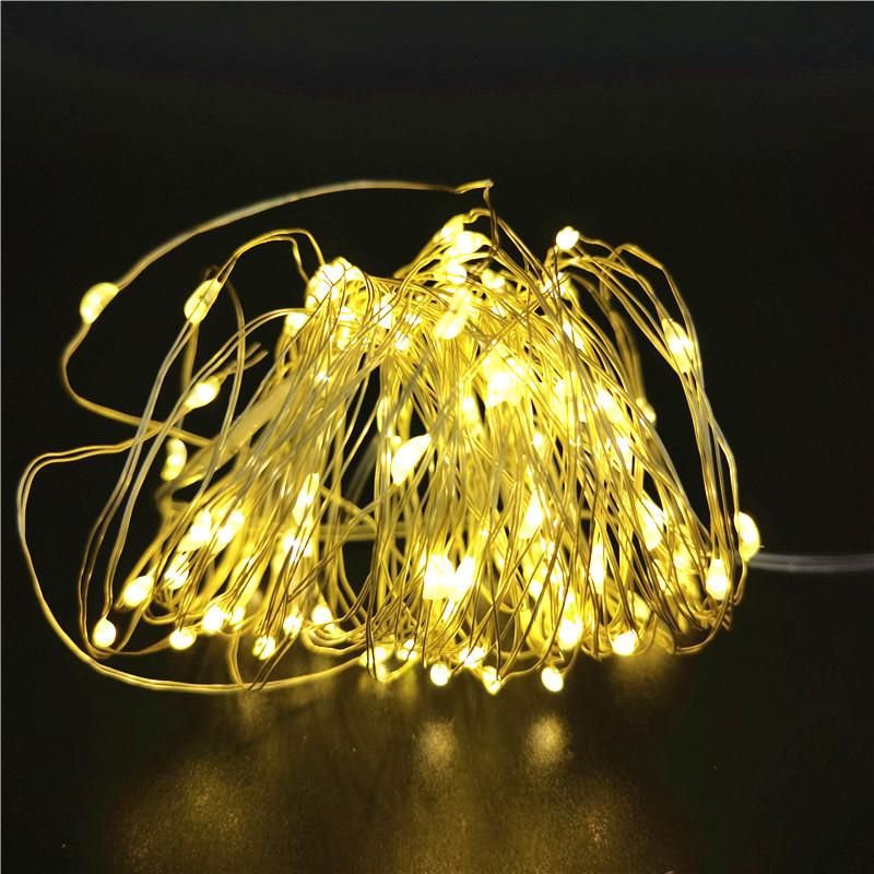 Guirnalda de luces LED de alambre de cobre para decoración de Navidad, guirnalda de luces de hadas para vacaciones, árbol, de boda, Navidad, , 10 Uds., 5 uds.