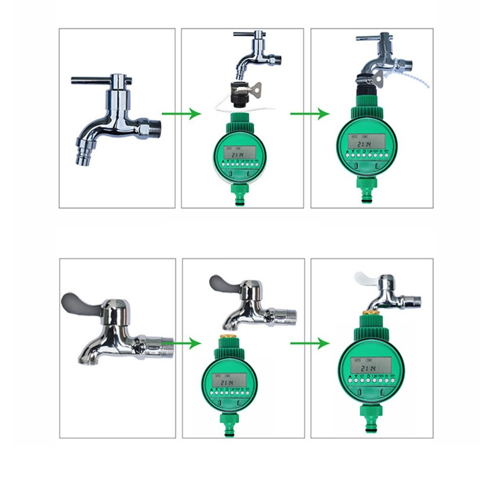 Cimiva-Temporizador de agua electrónico LCD, Programa de riego automático para jardín, Control de aspersores, temporizador de riego para casa por goteo