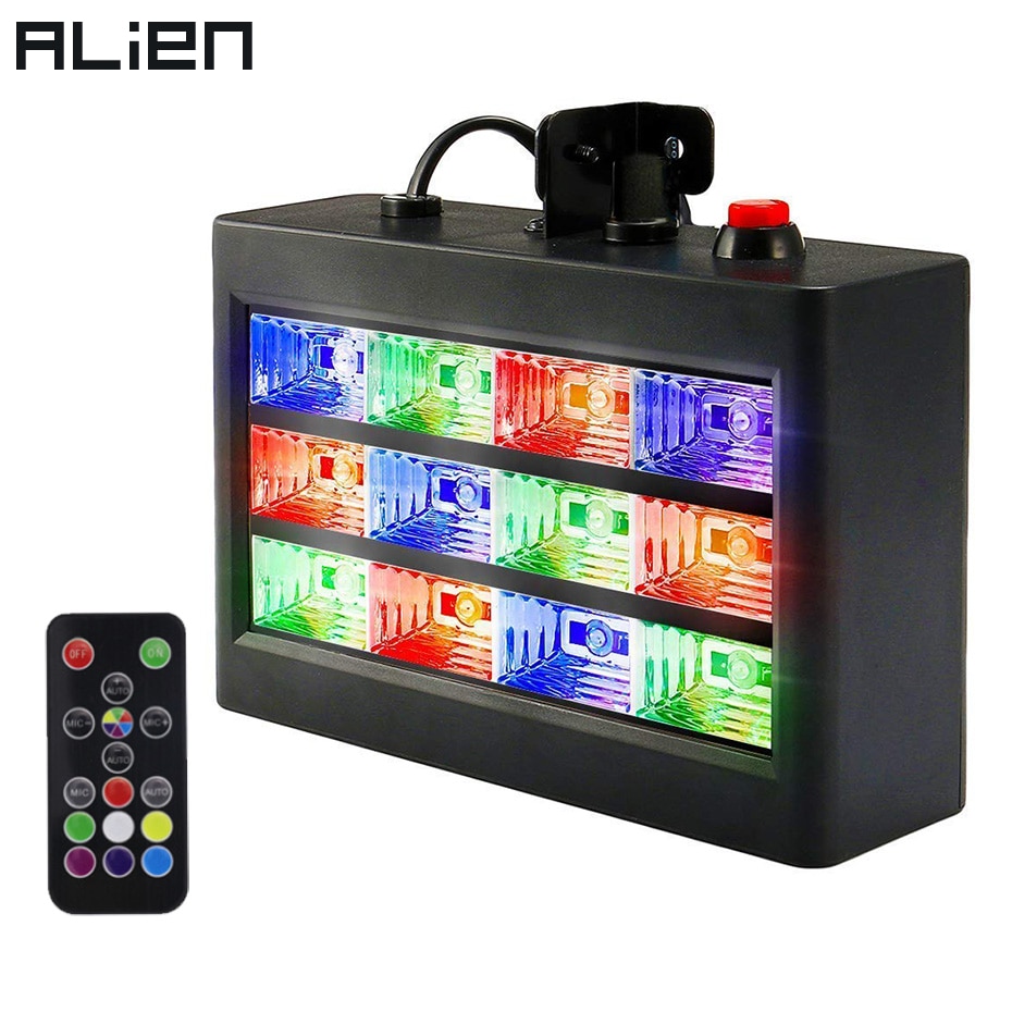 Alien afstandsbediening 12 led rgb witte stroboscoop podiumverlichting effect disco dj bar feest kerst flits geluid actief licht