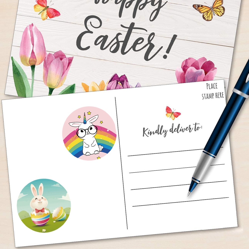 Happy Easter Stickers Bunny Egg Carrot Stickers Decal Easter Window Decor for Home Party Self Adhesive Scrapbook