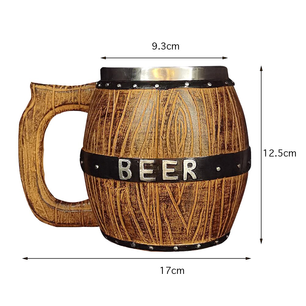 Retro horn kranium harpiks øl krus rustfrit stål 3d øl krus spil tankard kaffe kop vin glas krus drikke krus vin kop: G