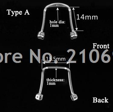 1pc Eyeglasses Nose Pads Arm Stainless Steel Nose Pad Holder Glasses Accessories: Type A