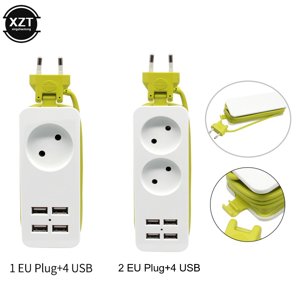 Eu stik stikdåse 4 usb port væg multi socket bærbart eu usb hub stik til smartphones tablets opladning 1200w 250v,1.5m