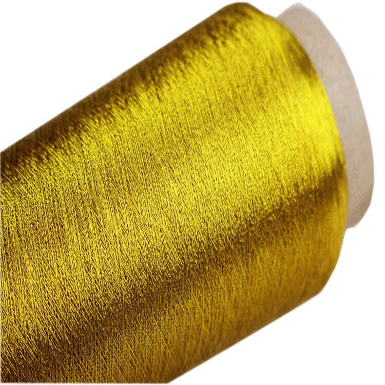 Colorful Computer Cross-Stitch Embroidery Threads 3200M Sewing Thread Line Durable Overlock Textile Metallic Yarn Woven Line: Gold