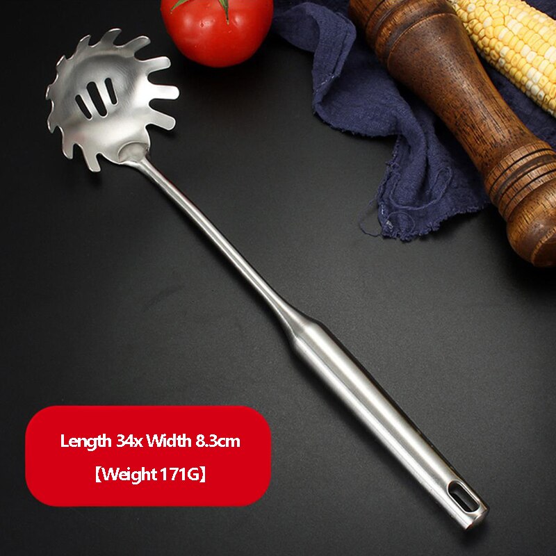 1Pc Kitchen Cooking Tools-Stainless Steel Spatula Soup Spoon Large Colander Scooped Hollow Handle Cooking Shovel Kitchen Cooking: Spaghetti