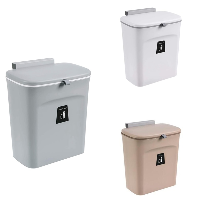 Kitchen Compost Bin for Counter Top or Under Sink, Hanging Small Trash Can with Lid,Mountable Indoor Compost Bucket