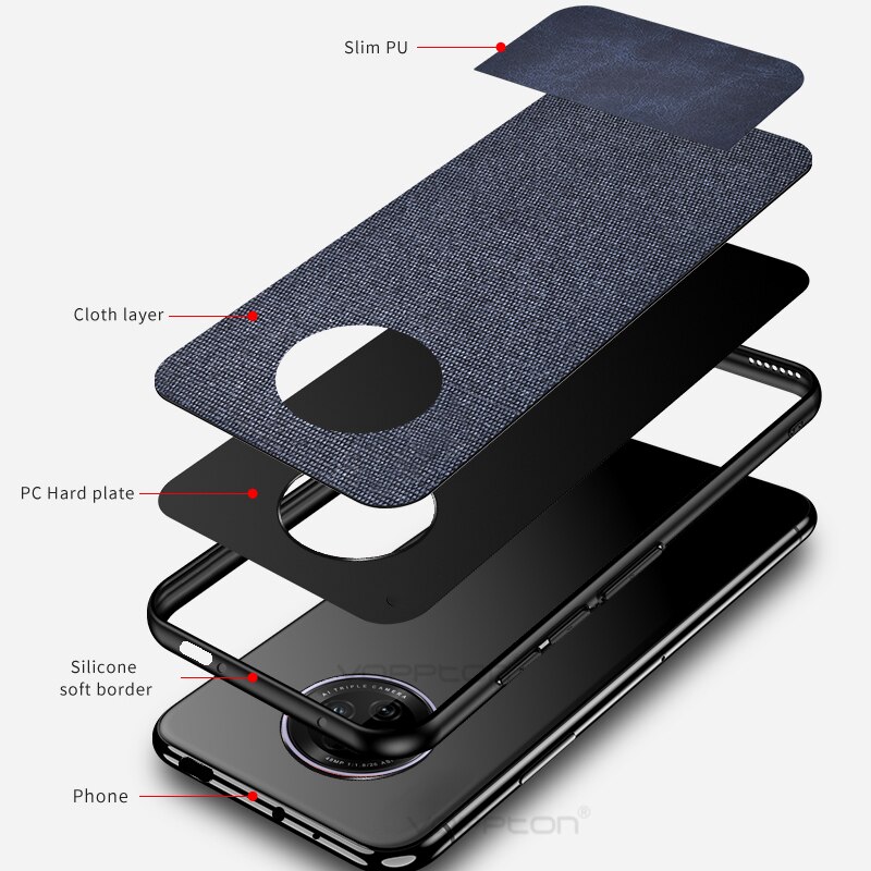 Funda de tela para Huawei Y9A, funda de lujo suave de silicona de TPU, funda trasera de plástico de PC duro para Huawei Y9A, Coque, Fundas a prueba de golpes