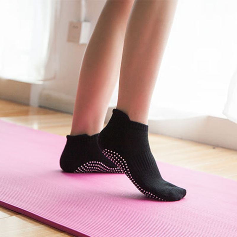 Halkfria yogastrumpor i bomull med grepp för kvinnor andas pilates fitnessstrumpor hem sovrum vardagsrum strumpor