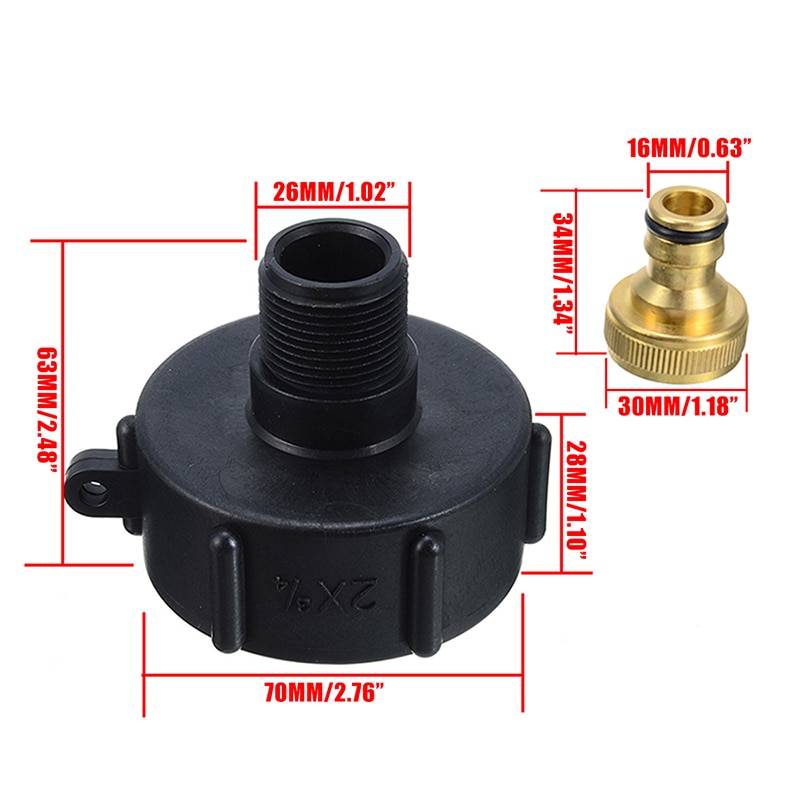 IBC Adapter Connector 3/4 Inch S60x6 IG For IBC Hose Valve Adapter Water Tank Rain Barrel 1000L Water Connectors