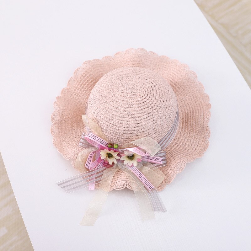 Hotsale Zomer Twee Stuk Een Set Kind Leuke Daisy Bloemen Schoudertas En Strooien Hoed Baby Meisje Zonnehoed Panama cap Gorros