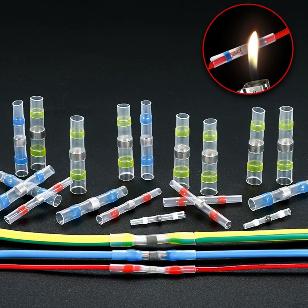 Heat Shrink Tube Sleeves Waterproof Solder Seal Electrical Wire Connector Butt Splice Terminals Heat Shrinkage Cable Connectors
