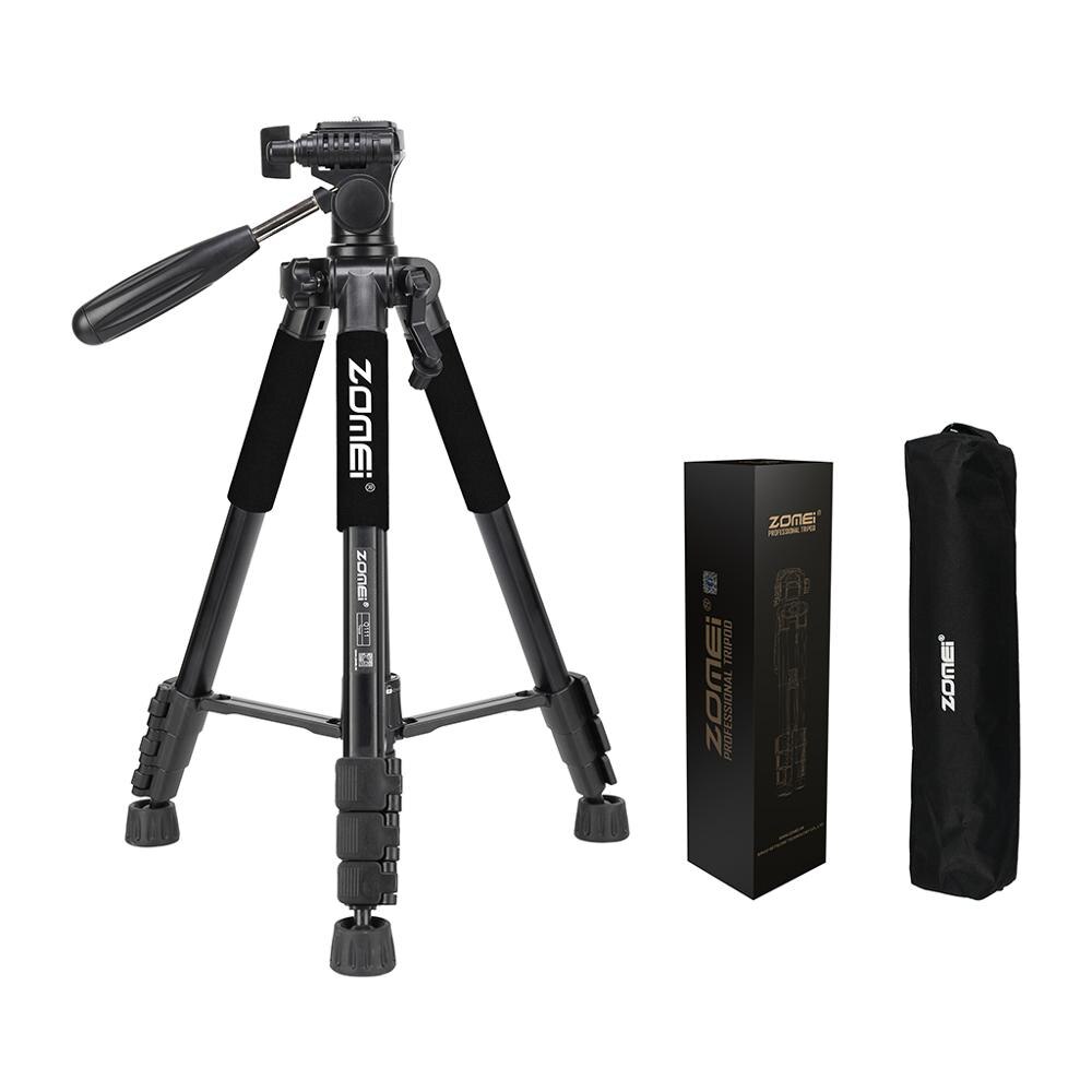 ZOMEI Q111 Professionelle Tragbare Reise Aluminium Kamera Stativ w/Pan Kopf Telefon Halter für SLR DSLR Digital Kamera Foto stativ: Black
