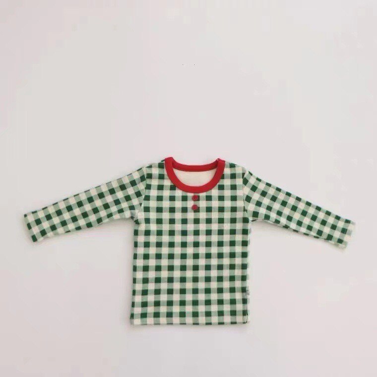 Baby Jongen Pyjama Sets Lente Kerst Pasgeboren Lange Mouwen Plaid Trui Tops + Broek Tweedelige Zuigelingen Meisjes Casual pak