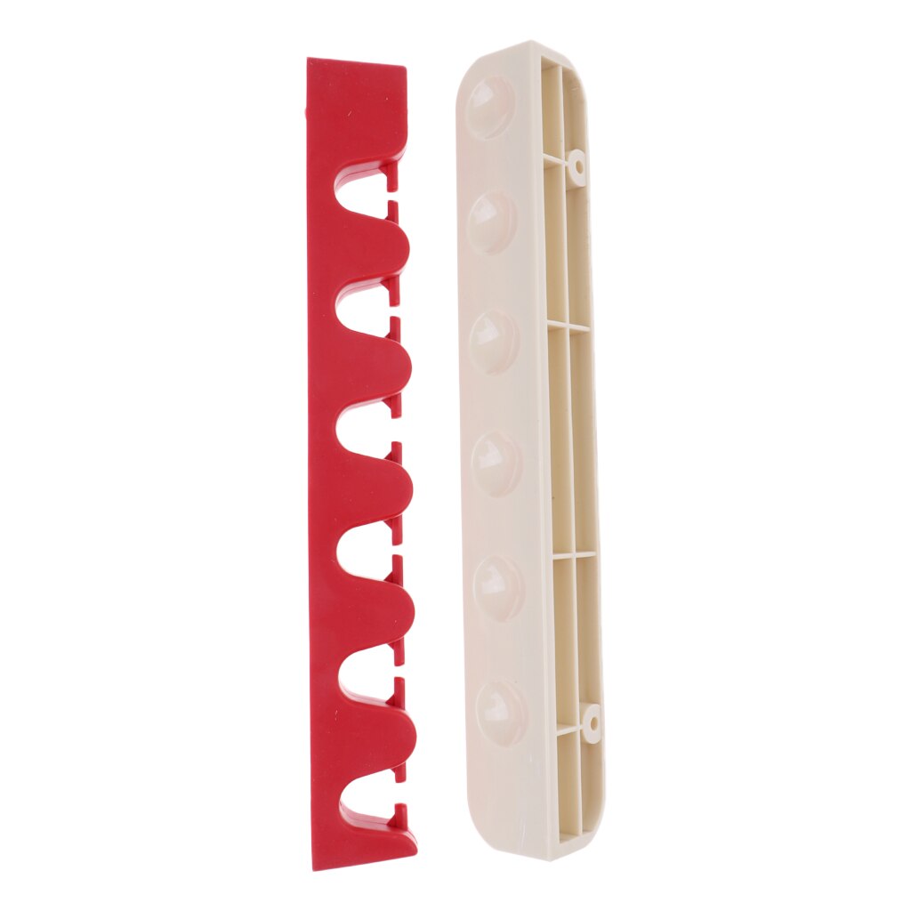 6-Cue Wall Mount Biljartkeu Rack, Plastic, Zwembad/Snooker Rodstidy Houder