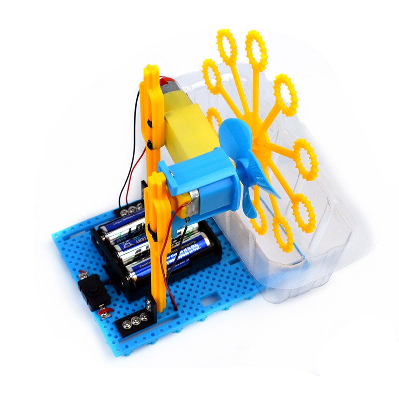 Electric Toy DIY Assembly Bubble Machine Homemade Bubble Machine Science Experiment Kit Science DIY Kit