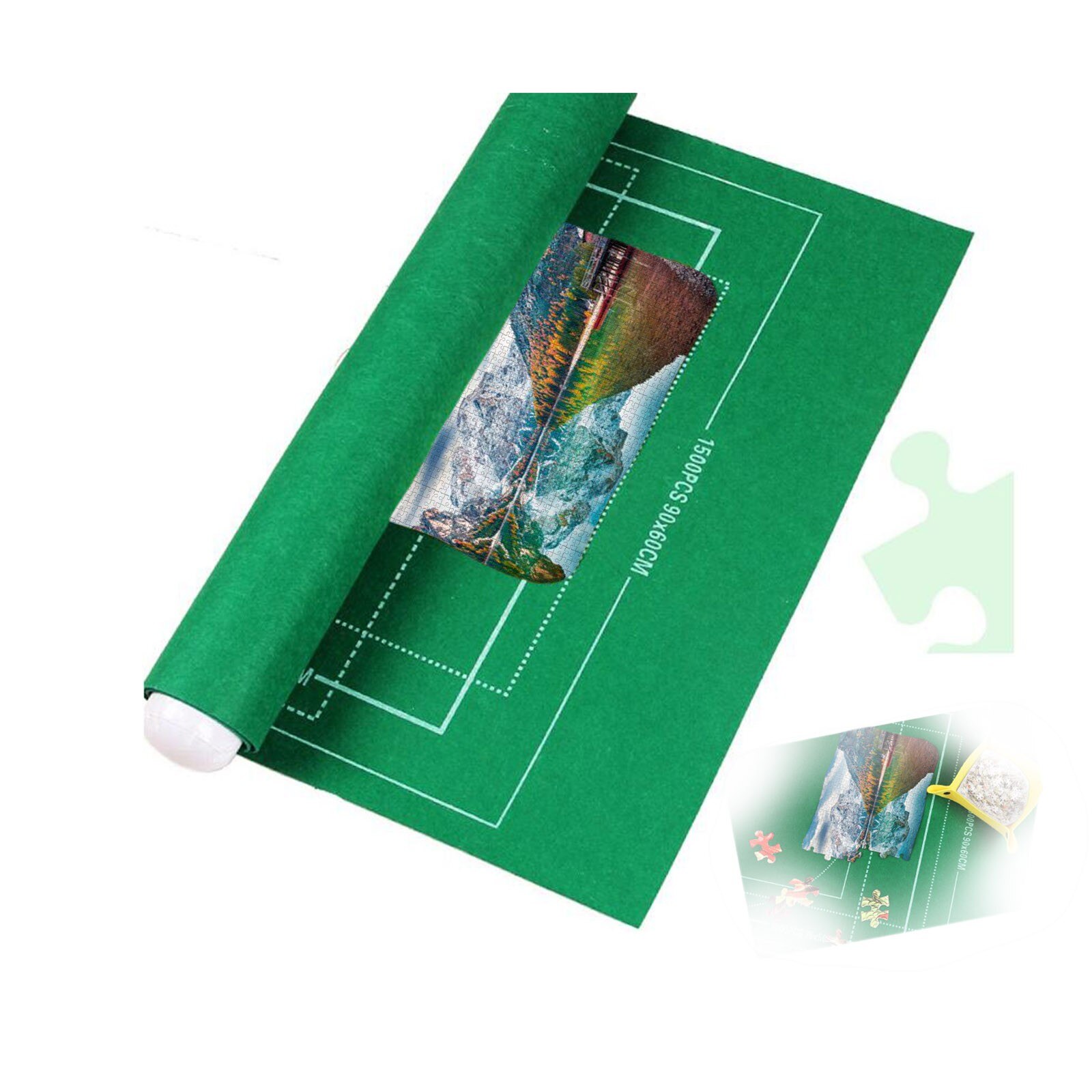 40# Jigsaw Puzzle Roll Mat Puzzle Storage Puzzle Saver, Environmental Friendly Material, Store Jigsaw Puzzles Up To 1,500 Pieces