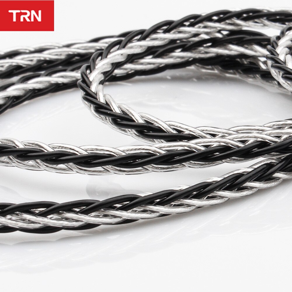 TRN 8 Core Silver Plated Cable HIFI Earphone MMCX/2Pin Connector Use For TRN V90 BA5 V10/V20/V60 V30 TRN V80 IM1 IM2 X6