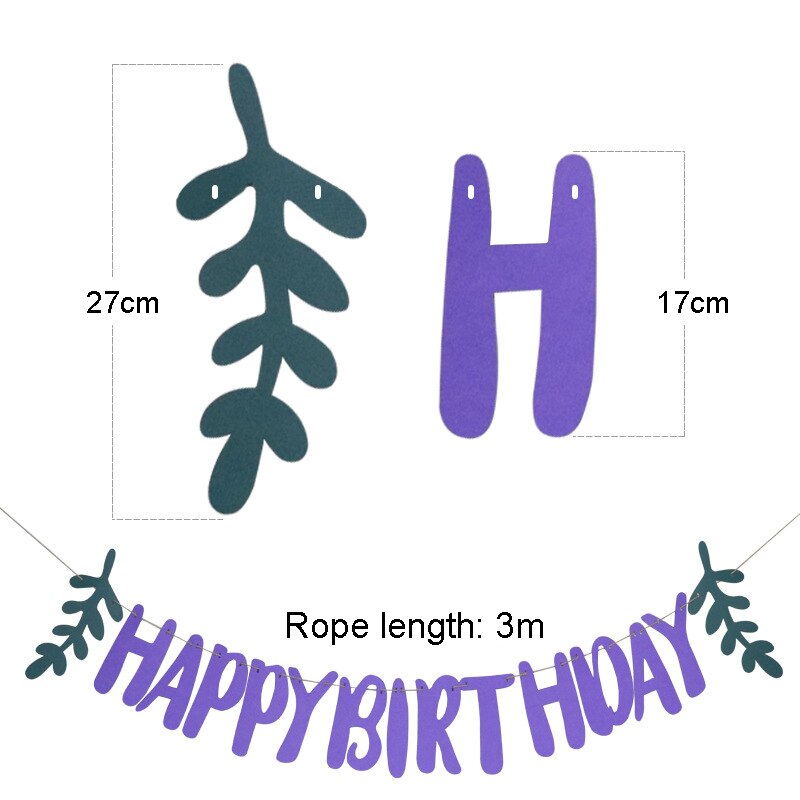 Happy Birthday Banner Leaf Banner Garland Bunting Birthday Decor Happy Birthday Party Decoration Baby Shower Decorations