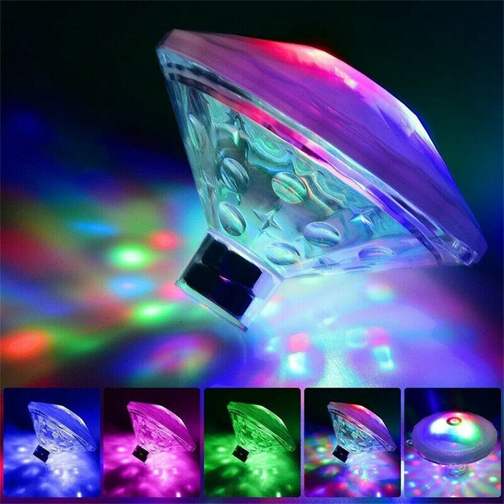 Schwimm Unterwasser Licht RGB Tauch LED Disko Licht glühen Anzeigen Schwimmen Schwimmbad Badewanne Lampe Schlecht Licht Batterie angetrieben