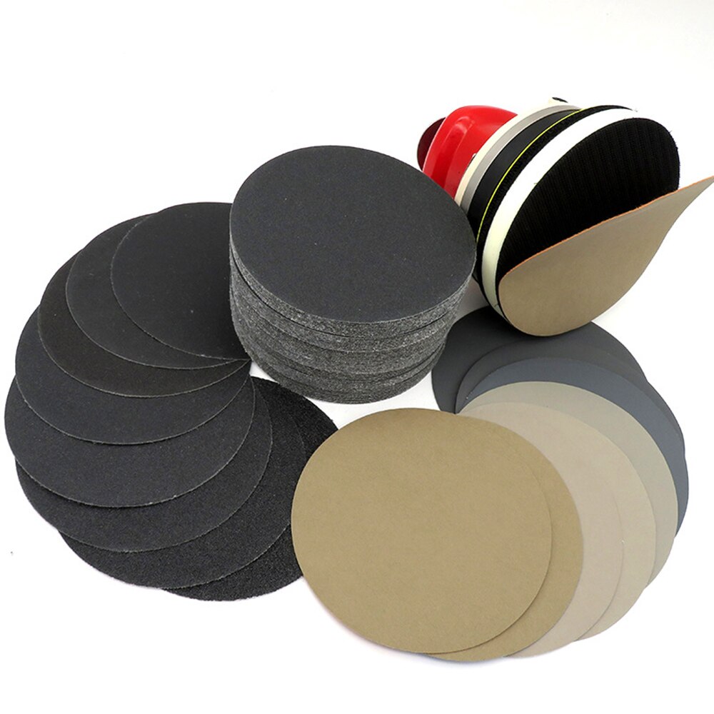 100pcs 5 Inch Waterproof Silicon Carbide Hook&Loop Wet/Dry Silicon Carbide Sanding Disc 320-10000Grit