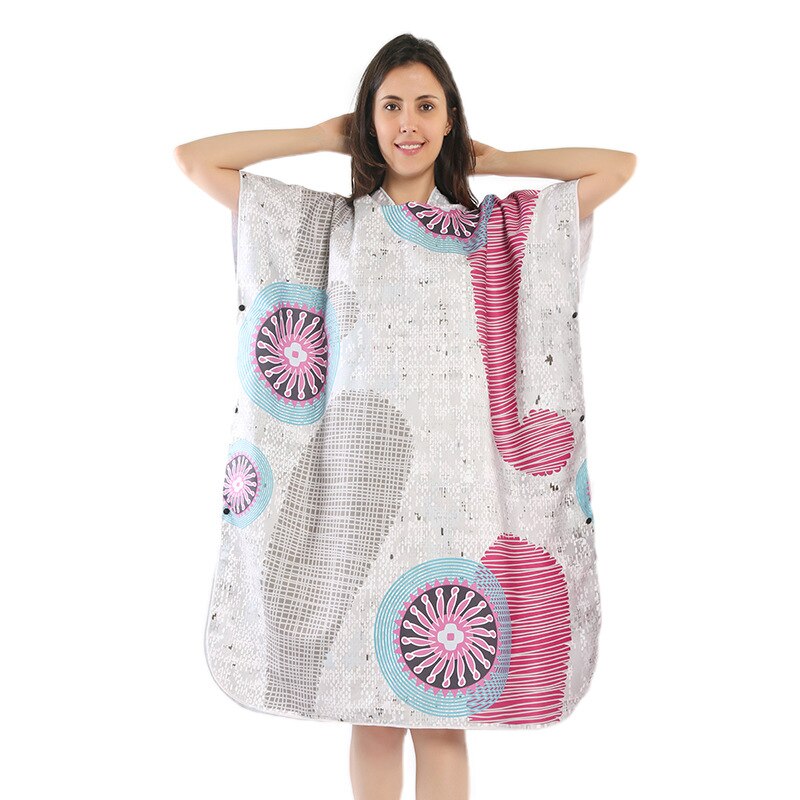 Hermosa toalla con capucha Floral para actividades al aire libre Toalla de playa de tela de microfibra, toallas estampadas de señora/natación, capa de buceo: 8