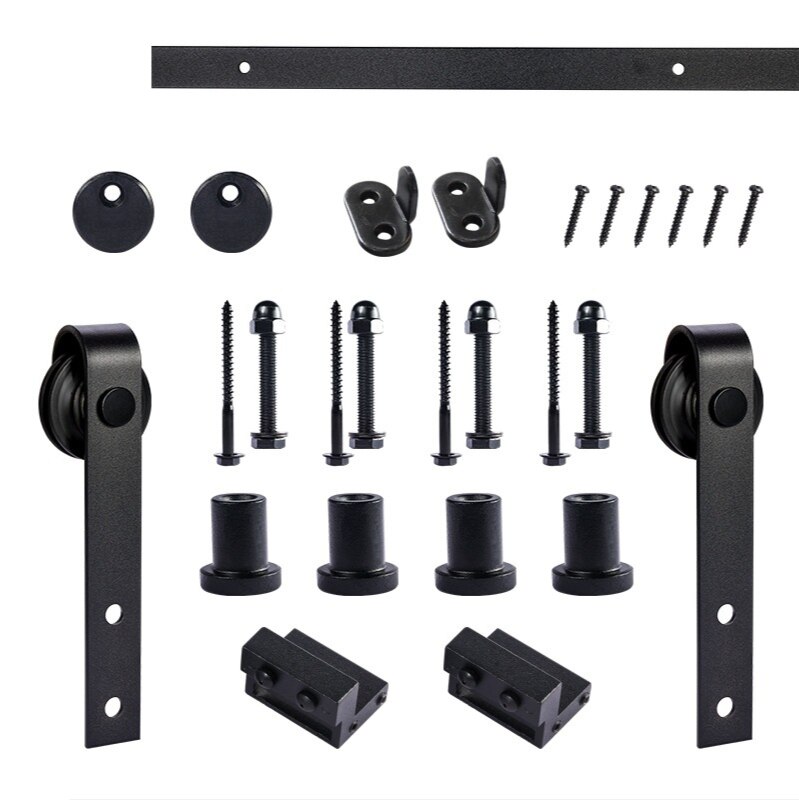1.5M/1.83M/2M Sliding Barn Door Hardware Roller Track Rail Kit Set for Closet Cabinet Sliding Door Fittings Door System: 1.7M