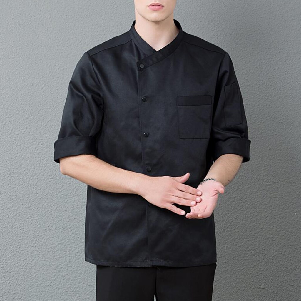 3/4 Sleeve Chef's Coat Jacket Kitchen Cook Coat Uniforms Unisex