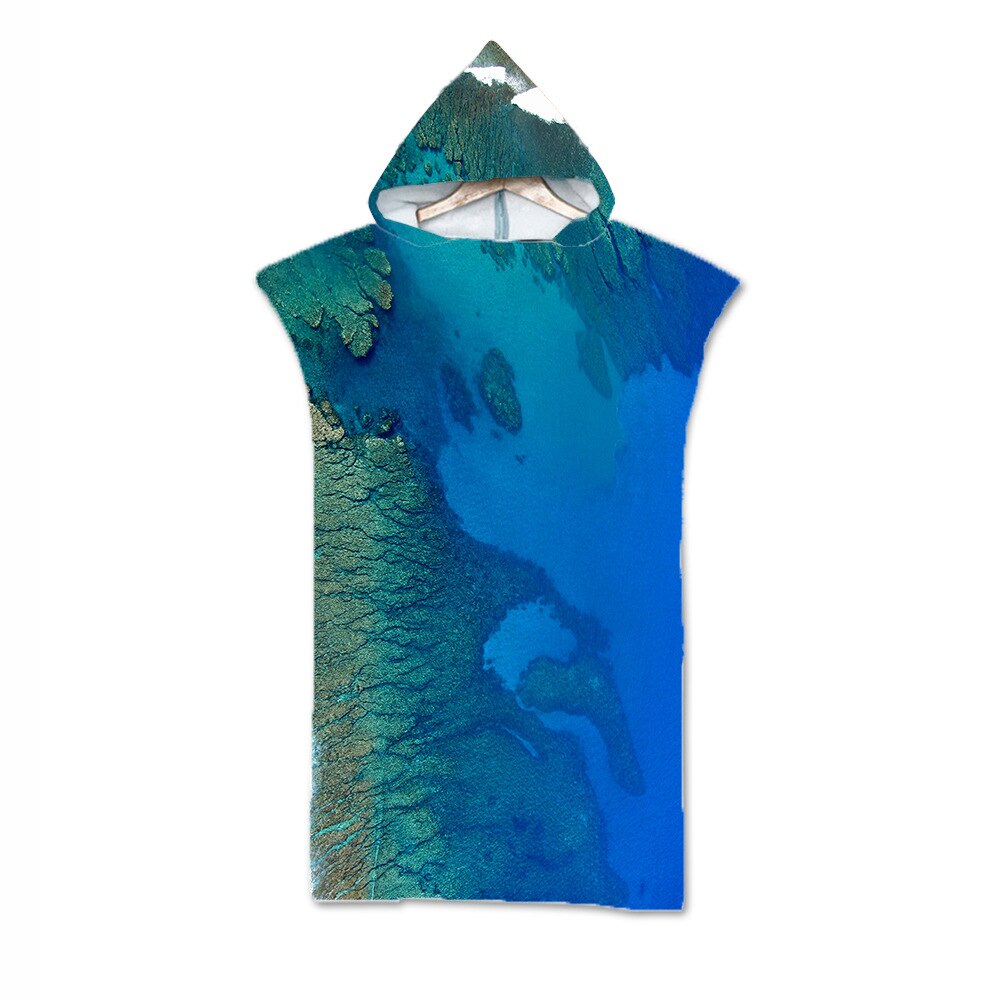 Fluss Gold aufbringen Mikrofaser Gedruckt Mit Kapuze Strand Schlecht Handtuch Für Erwachsene freundlicher Schnell Trocken Schwimmen Schwimmbad Poncho Mantel Bademantel