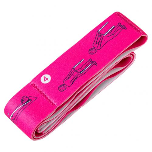 Elastisk yoga pilates stretch stropp belte fitness motstand band gym utstyr sport trening trening trening elastiske bånd: Rosenrød