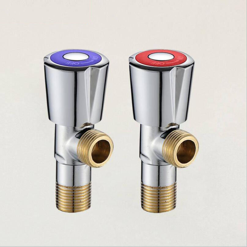 G1/2*1/2 Brass Water Heater Tap Triangle Valve Universal Water Stop Valve Engineering Household Thickened Leakproof Angle Valve