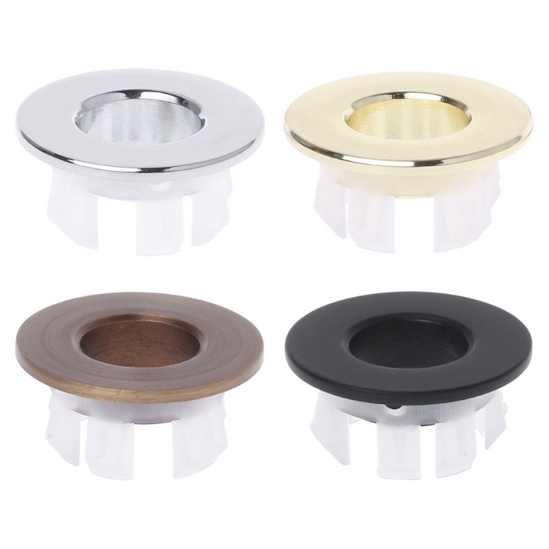 Bathroom Basin Sink Overflow Cover Six-foot Round Insert Chrome Ring Hole Cap Washbasin Cabinet Basin Overflow Ring Accessories
