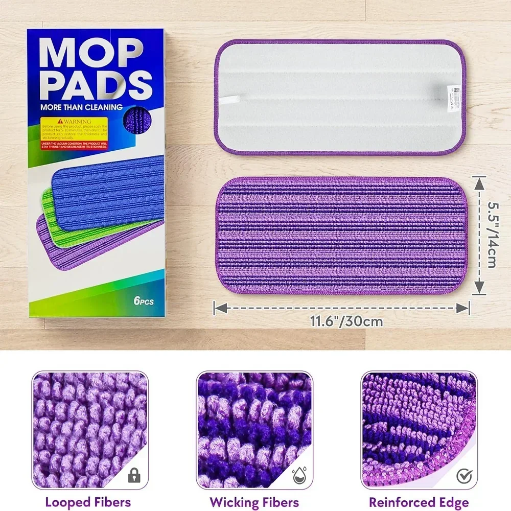 Reusable Microfiber Mop Pads for Swiffer Wet Jet, Wet and Dry Pad, Household Dust Cloth, Cleaning Accessories, 2Pcs