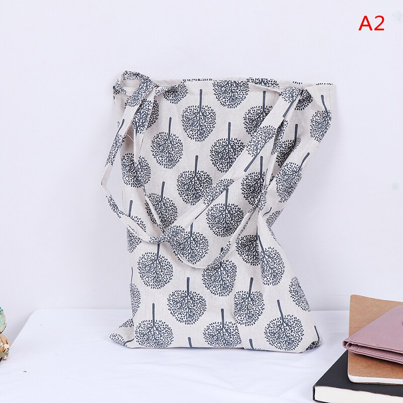 arbre motif lin sac fourre-tout ECO shopping extérieur toile sacs à bandoulière 1PC: 2